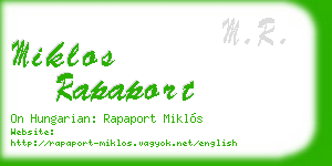 miklos rapaport business card